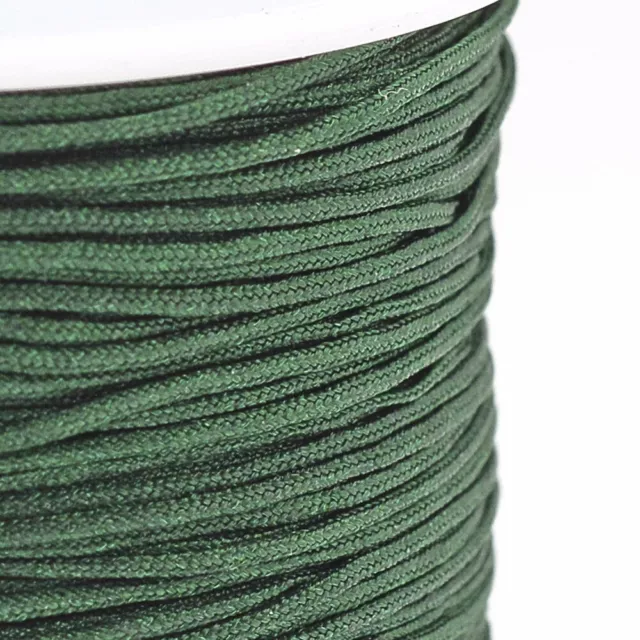 C215B - LOT DE 15 MÈTRES DE FIL NYLON 0,8MM VERT SAPIN bracelets tressés collier 3