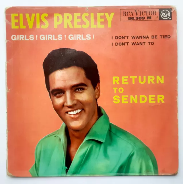 Ep Elvis Presley- Return To Sender -Rca France 1961 - 86309 - Label Bleu