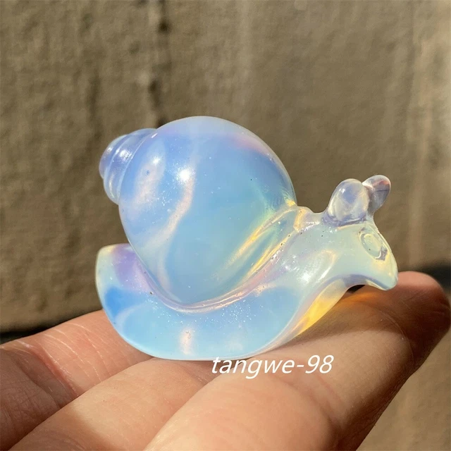 1.8" Opalite Snail Skull Quartz Crystal Hand Carved Reiki Healing  1pc