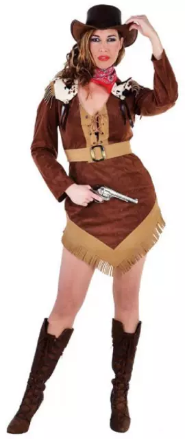 Sexy Cow Girl Kostüm Kleid Saloon Damen Cowgirlkostüm Cowgirl Hut Weste Indianer