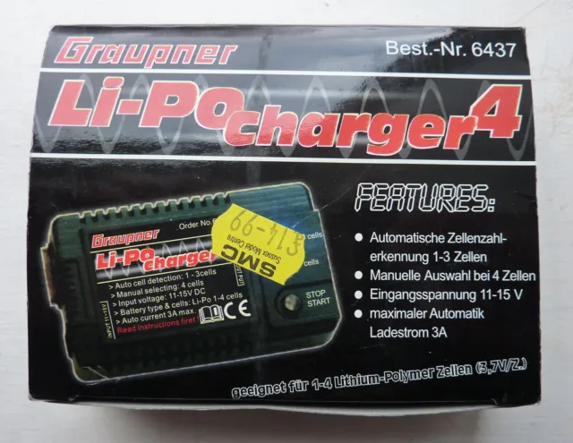 Graupner Li-Po Charger 4 field charger Part number 6437 (For Li-Po batteries)