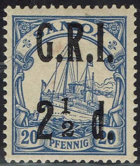 Samoa 1914 Gri Yacht 2½D On 20Pf Variety No Fraction Bar