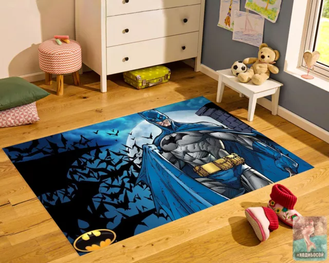 Batman Rug, Kids Room Rug, For Childs, Area Floor Carpet, Gift For Boys, Cartoon