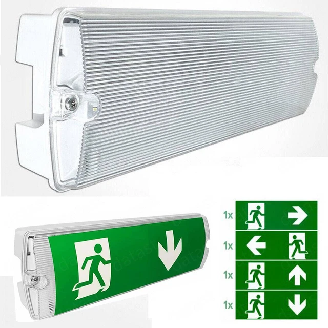 LED Notleuchte Mit 5 Piktogrammen - 100 Lumen & 3h Akkulaufzeit | Wandmontage IP20