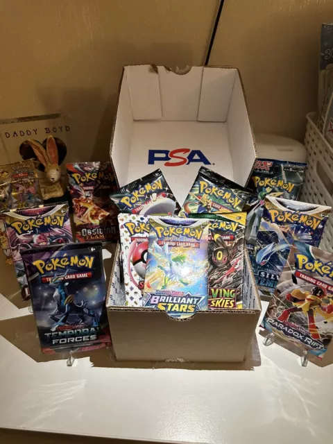 Pokemon Mystery Pack  5 Guaranteed Packs And A PSA Graded Card 1:3 Chance Pull