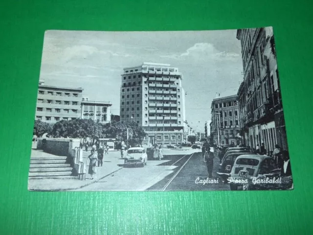 Cartolina Cagliari - Piazza Garibaldi 1958.