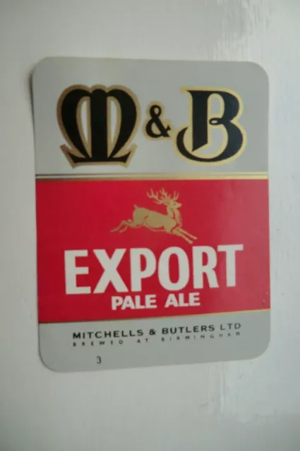 Mint  Mitchell & Butlers Birmingham Export Pale Ale 3 Brewery Bottle Label