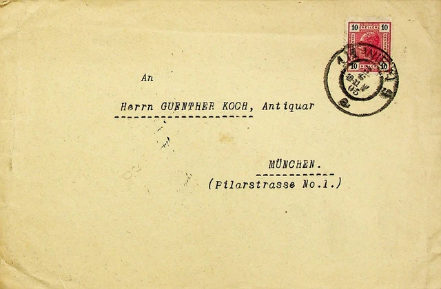 Österreich 1905 10h Franz Josef Auf Abdeckung Von Wien Sich Muenchen Deutschland