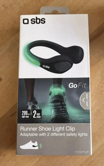 sbs GoFit runner shoe light clip - Sicherheitslicht für Läufer - LED grün