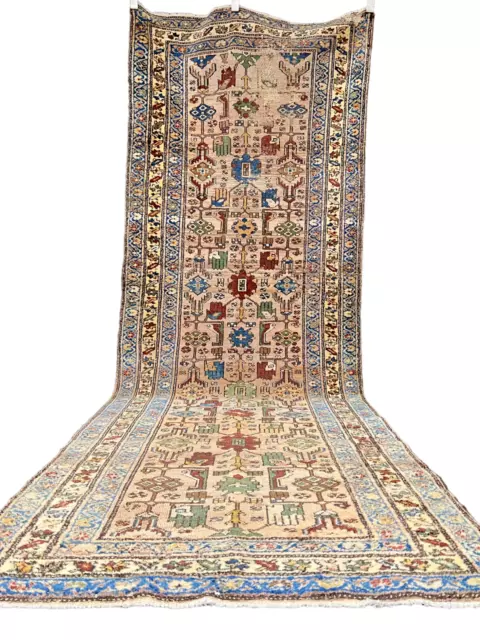 Prachtvoller Handgeknüpfter Perser- Orientteppich Malayer Läufer rug 290x103cm