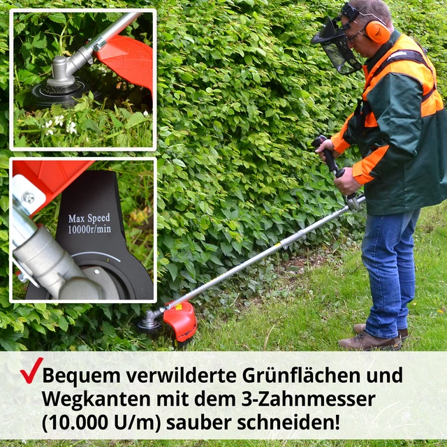 MOTORSENSE FREISCHNEIDER BENZIN 43 cm 2 Takt Rasen Gras Kanten