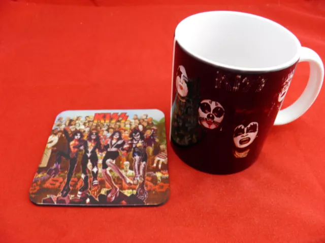 1 x Ceramic 11oz Coffee Tea Mug and Coaster KISS YOUR DESIGN OR LOGO