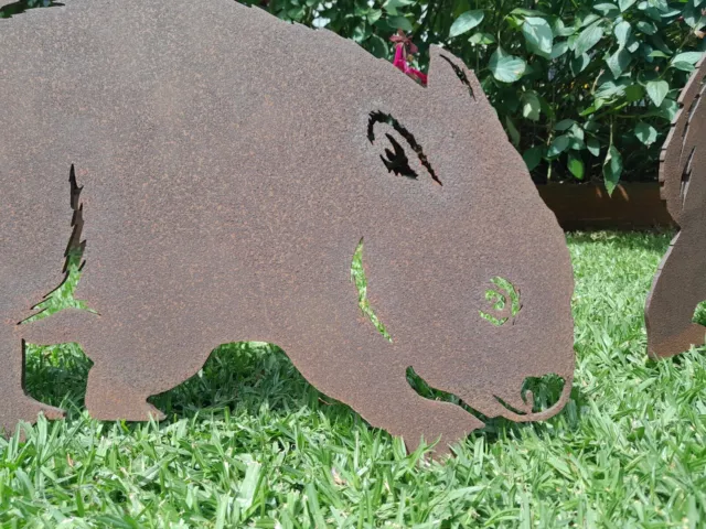 Wombat - Australian Made Rusted Metal Garden Art