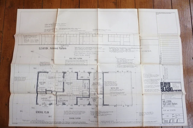 1984 WILLESDEN STATION Railway Plan Diagram Train Crew Facilities £19.