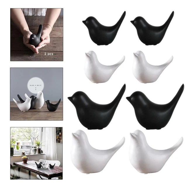 2x Keramik Vogel Figuren Kreative Skulpturen Wohnzimmer Hause Hochzeit Decor