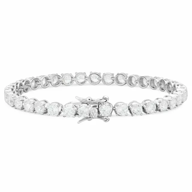 Bracelet de Tennis Rond Infinity 925er Sterling Argent Rhodié Zircon Blanc Femme