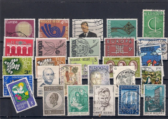 27 Briefmarken Belgien, gestempelt, Lot 16