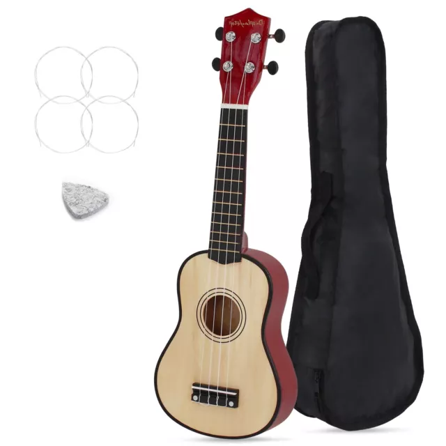 21" Soprano Ukulele Beginner Mahogany Ukelele Ukulele Kit with Picks Strings UK