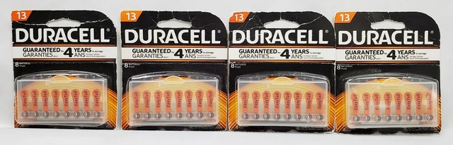 4 paquetes de baterías para audífonos Duracell 13 32 total DA13B8ZM