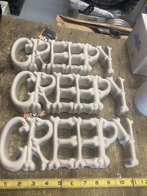 Halloween Decor Creepy Sign Raised Bones Wall Window Haunted house Lot! of 3