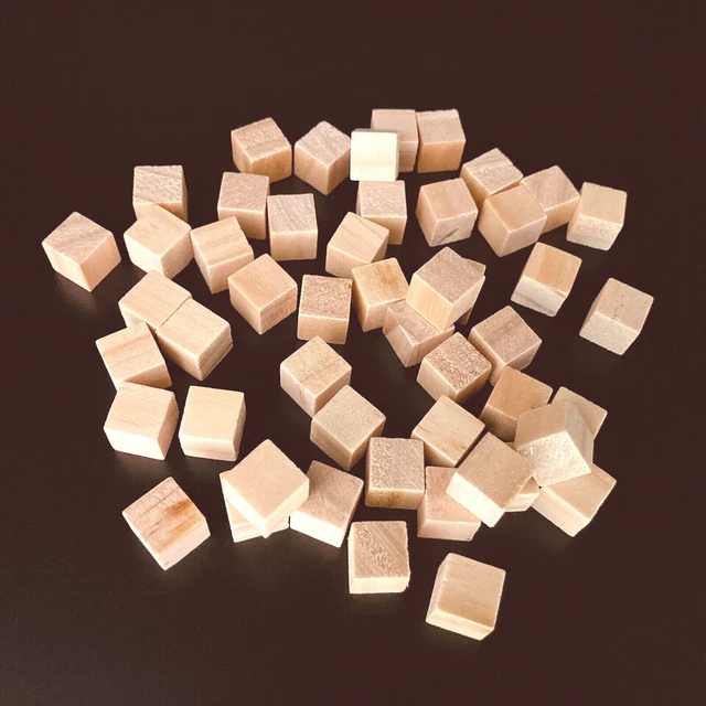 Blanko-Holzwürfel Zum Basteln – 20 Mm, 50 Stück, Quadratisch, Naturbelassen
