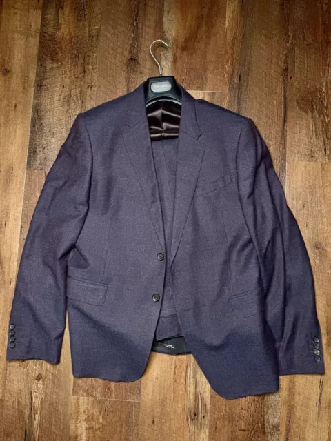 Paul Smith, Italy 🇮🇹 Men’s Deep Purple Brushed Wool Suit 44R RTL $1400