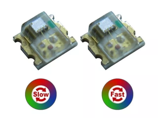 SMD LED RGB 0805 Regenbogen Farbwechsel langsam + schnell Lichtwechsel LEDs