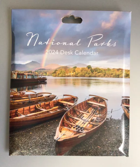 DESKTOP CALENDAR 2024 National Parks FreeStanding Spiral Desk Top