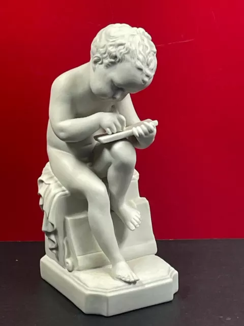 Ancien Biscuit Enfant A  L'écriture d'après Canova, Cherubin -   21 cm