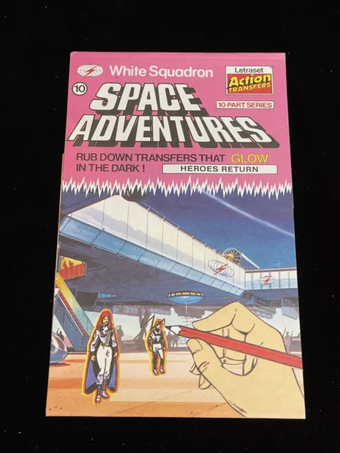 Vintage SPACE ADVENTURES 10 Heroes Return Letraset ACTION TRANSFERS White Squad