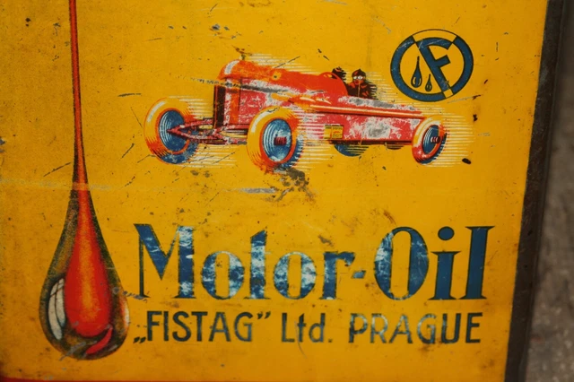 Öldose Ölkanne FISTAG 1930er / indian mobiloil aeroshell shell  galtol oldtimer