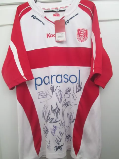 Hull KR 2009 Kingston Rovers Squad Signed Home Rugby Union Shirt BNWT COA /48214