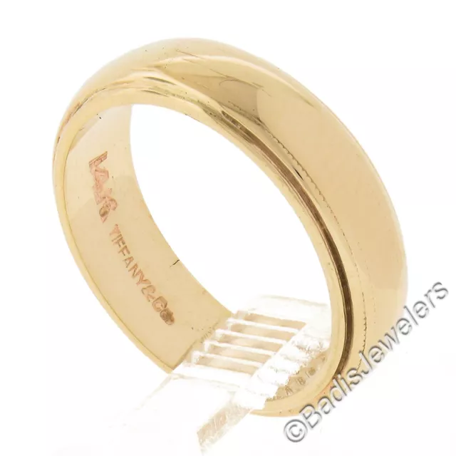 Tiffany & Co.14k Gold 5.3mm Breit Gewölbter Poliert Stapelbar Ehering