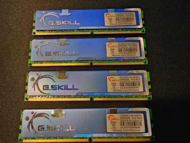 G.Skill RAM 8GB (4x2GB) DDR2 F2-8000CL5D-4GBPQ PC2-8000 CL5-5-5-15