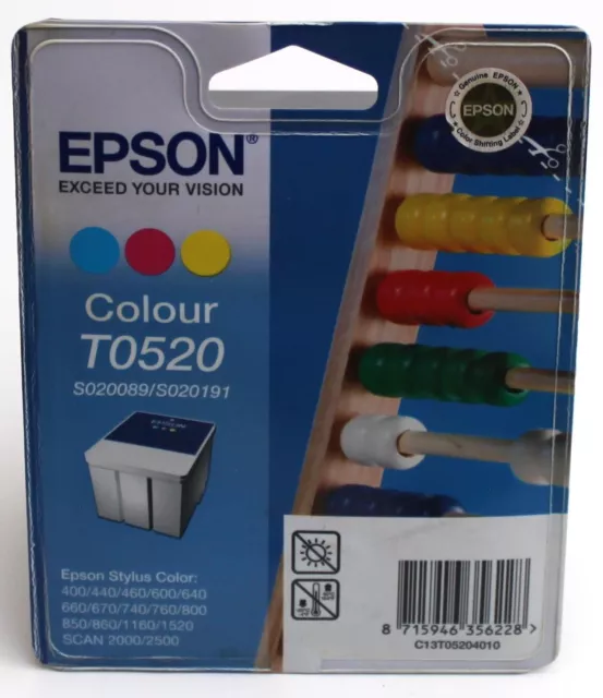 New - Sealed - Genuine Original Epson T0520 Colour Ink Cartridge