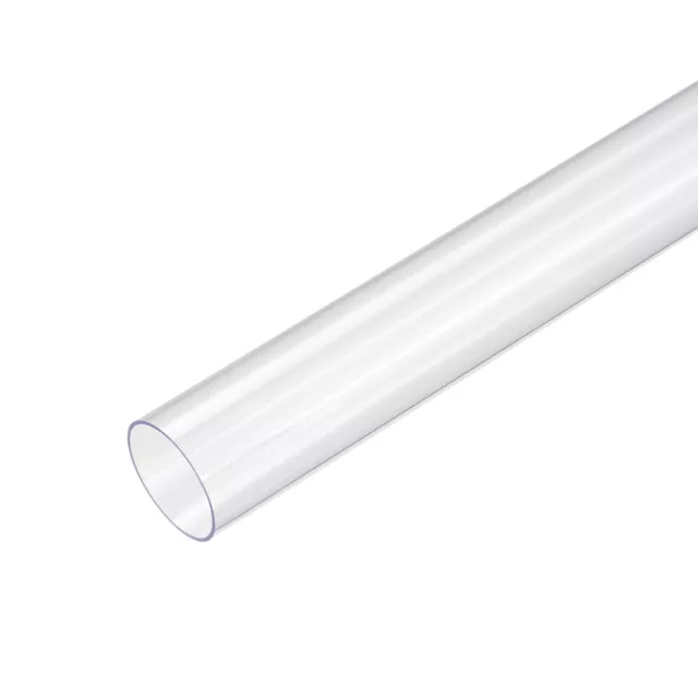 2Pcs PVC Rigid-Round Tubing Clear 30mm ID x 32mm OD 0.5M Length