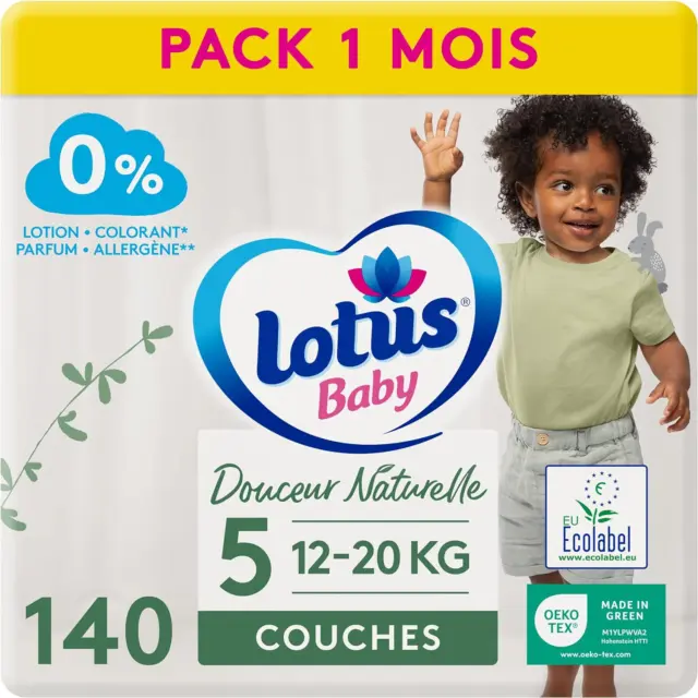 DOUCEUR NATURELLE - Couches Taille 5 (12-20 Kg) Pack 1 Mois - 140