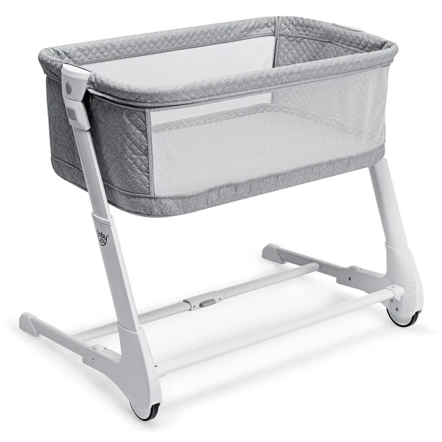 Baby Side Bassinet & Bedside Sleeper w/Washable Mattress Height Adjustable Grey