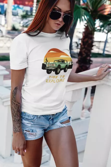 Time To Explore Offroad 4x4 Bronco Adventure Outdoors Womens Mens Unisex T-Shirt