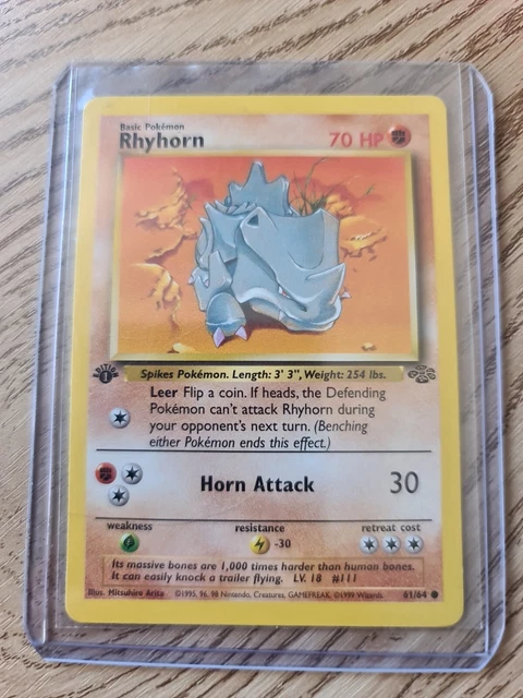 Pokémon TCG Rhyhorn Jungle 61/64 Regular 1st Edition Rare *NM*