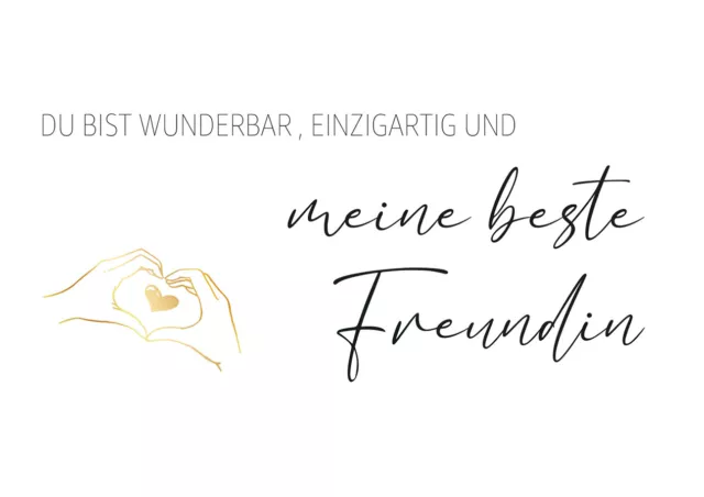 1 Premium Karte Beste Freundin + 1 Naturumschlag Geburtstagskarte Freundschaft 2