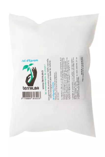 Sel d'Epsom salt, sulfate magnésium TERRALBA (100g) engrais CE Aspersion TCO