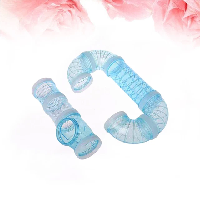 2 piezas tubos de animales pequeños túneles pequeños jaula de hámster accesorios tubería de plástico