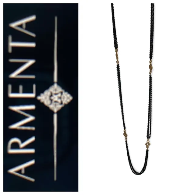 $1899 Armenta 18k Gold And Black Necklace