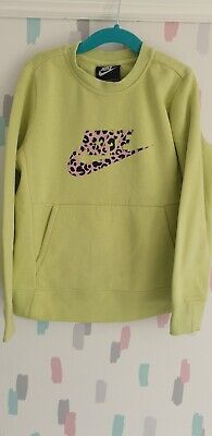 Nike Green Crew Neck Girls Sweatshirt Pullover Jumper - Kids Size xsmall 122-128