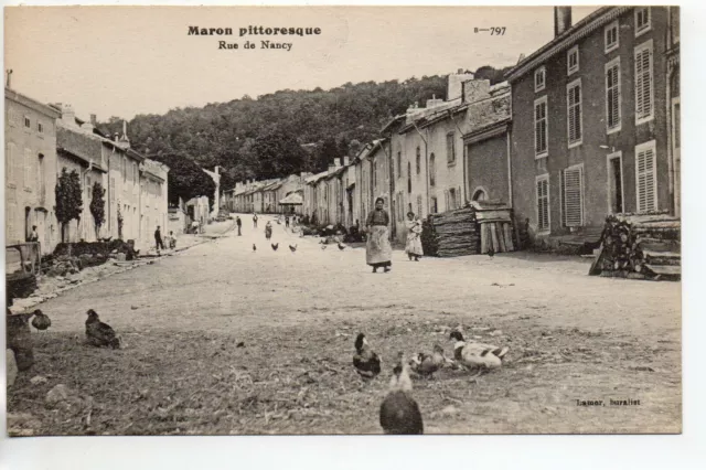 MARON - Meurthe et Moselle - CPA 54 - poules et canard rue de Nancy