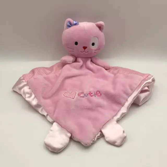 Kids Preferred Kitty Cat Cutie Pink Ballerina Lovey Security Blanket Satiny Back