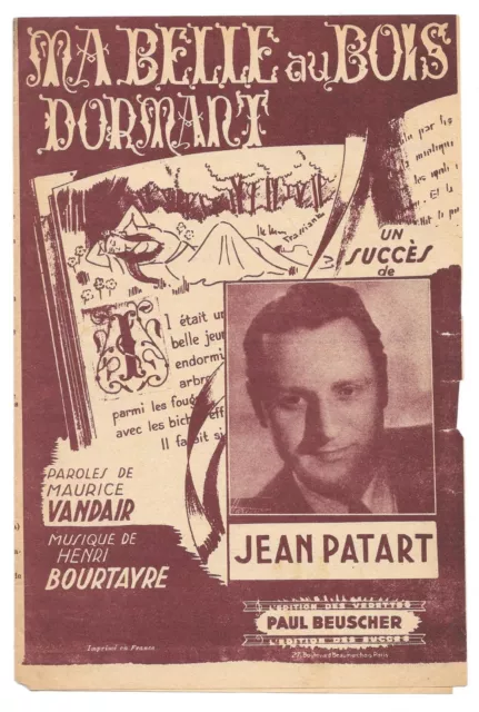 MA BELLE au BOIS DORMANT par Jean PATART Paroles VANDAIR Musique BOUTAYRE 1944