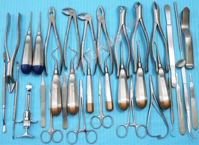 German 74 Pc Oral Dental Surgery Extracting Elevators Forceps Instrument Kit Set 3