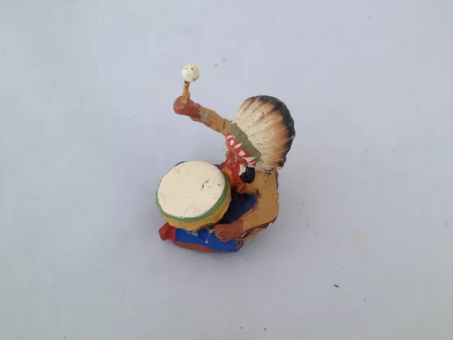 .A250/    Hausser Elastolin Indianer Wildwest Figur von ca. 1935/55 3